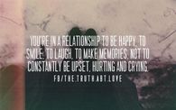 You're in a relationship to be happy