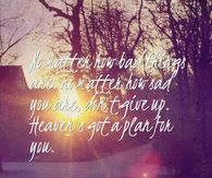Heaven's got a plan for you