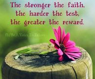 The stronger the faith
