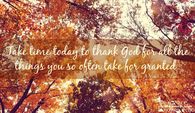 Take time to thank God