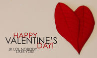 Happy Valentines Day, jk lol nobody likes you