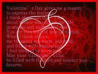 Valentine's Day gives me a reason to express the feelings....