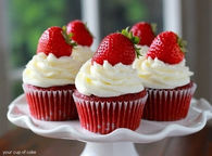 Red Velvet Strawberry Cupcakes