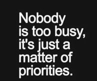 A matter of priorities