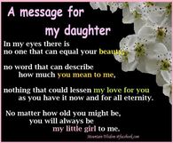 a message for my daughter