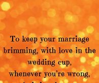To keep your marriage brimming