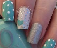 Teal Heart and Polka Dots