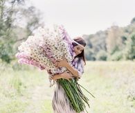 Boho Girl & Fresh Cut Gladiolus