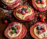 Red velvet pancakes