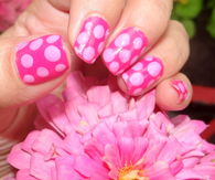 Pink Polka Dot Nails