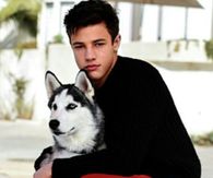 Cameron Dallas with his dog