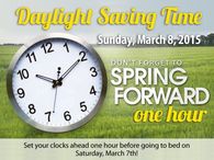 Daylight savings begins March 8