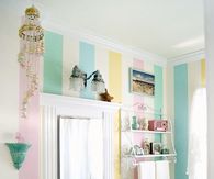 Cute Pastel Striped Bathroom
