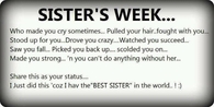 sisters week