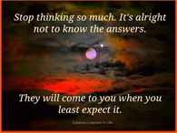 stop thinking so much