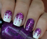 purple glitter nails