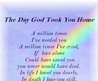 the day god took you home