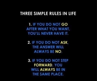three simple rules in life