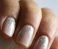 White And Silver Glitter Nails