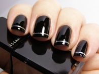 Black & silver chic nails