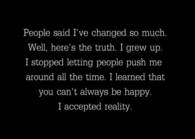 People say I have changed