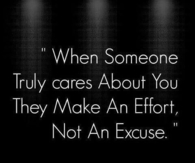 Make an effort, not an excuse