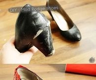 Redo Old Shoes with Fabric