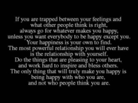 being happy with who you are