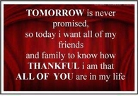 tomorrow is never promised