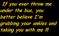 if you ever throw me under the bus