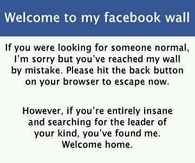 welcome to my facebook wall