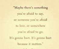 Its gonna hurt because it matters