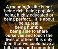 A meaningful Life