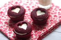 Red velvet heart cupcakes