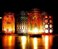 Lit candles