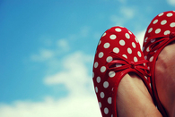 Red polka dot shoes