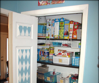 Pantry organization with baskets