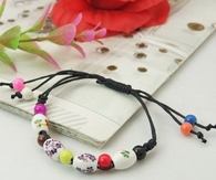 Fashion Bracelets, with Handmade Porcelain Beads