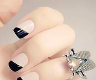 Black and nude nails
