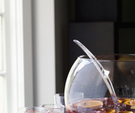 Red wine punch bowl