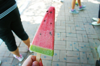 Frozen watermelon popsicle