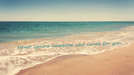 Never ignore someone...