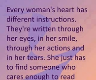 Every woman's heart...