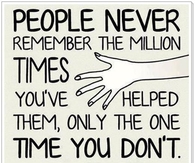 People never remember