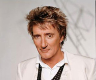 Rod Stewart in all white suit