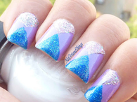 Triangle glitter nail designs