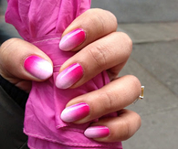 Pink to light pink gradient nails