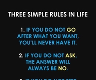 Three simple rules in life