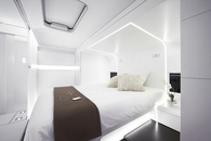 Futuristic white bedroom