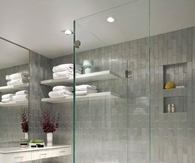 Clean bathroom style interior